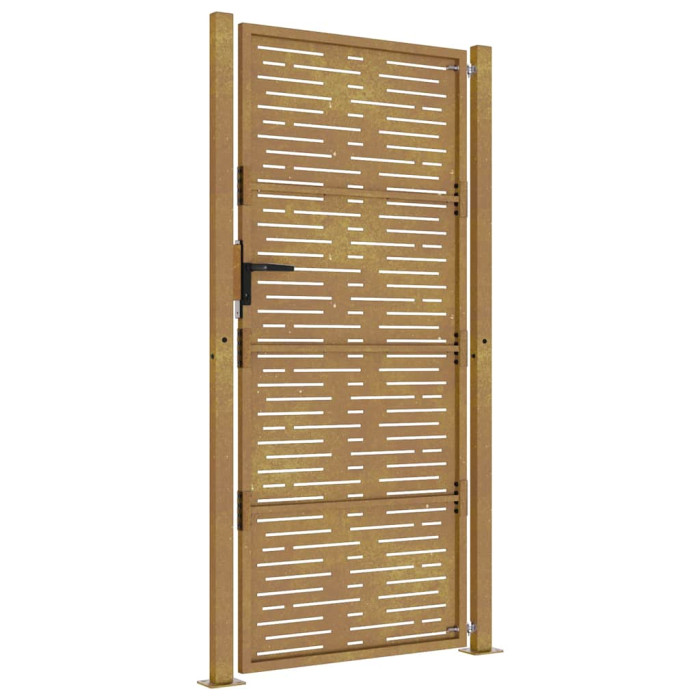 Vrtna vrata 100x200 cm iz kortenskega jekla kvadratna oblika